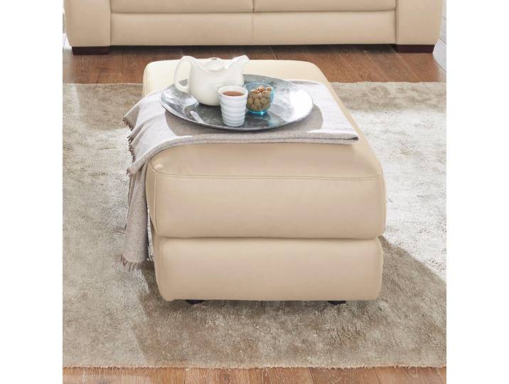 Hocker CALIA ITALIA Gaia, hochwertiger, edler Lederhocker mit erstklassigem Sitzkomfort , beige, B:67cm H:44cm T:90cm, Leder SORRENTO - 100% Leder;Leder BULL - 100% Leder, Hocker, Hocker