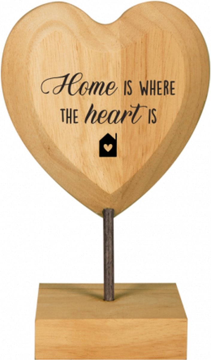 Houten hartjes decoratie Home is where the heart is