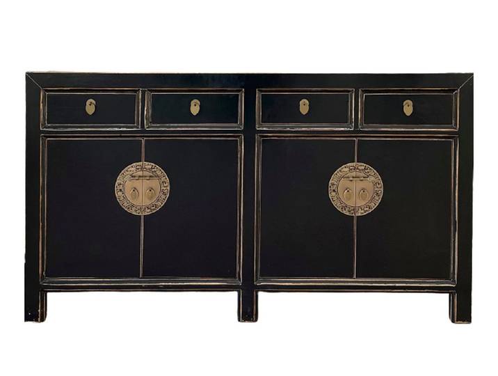 OPIUM OUTLET Sideboard Vintage Kommode Buffet fernöstlich (Asia Möbel komplett montiert, chinesisch asiatisch orientalisch), Schrank Hochzeitsschrank Anrichte