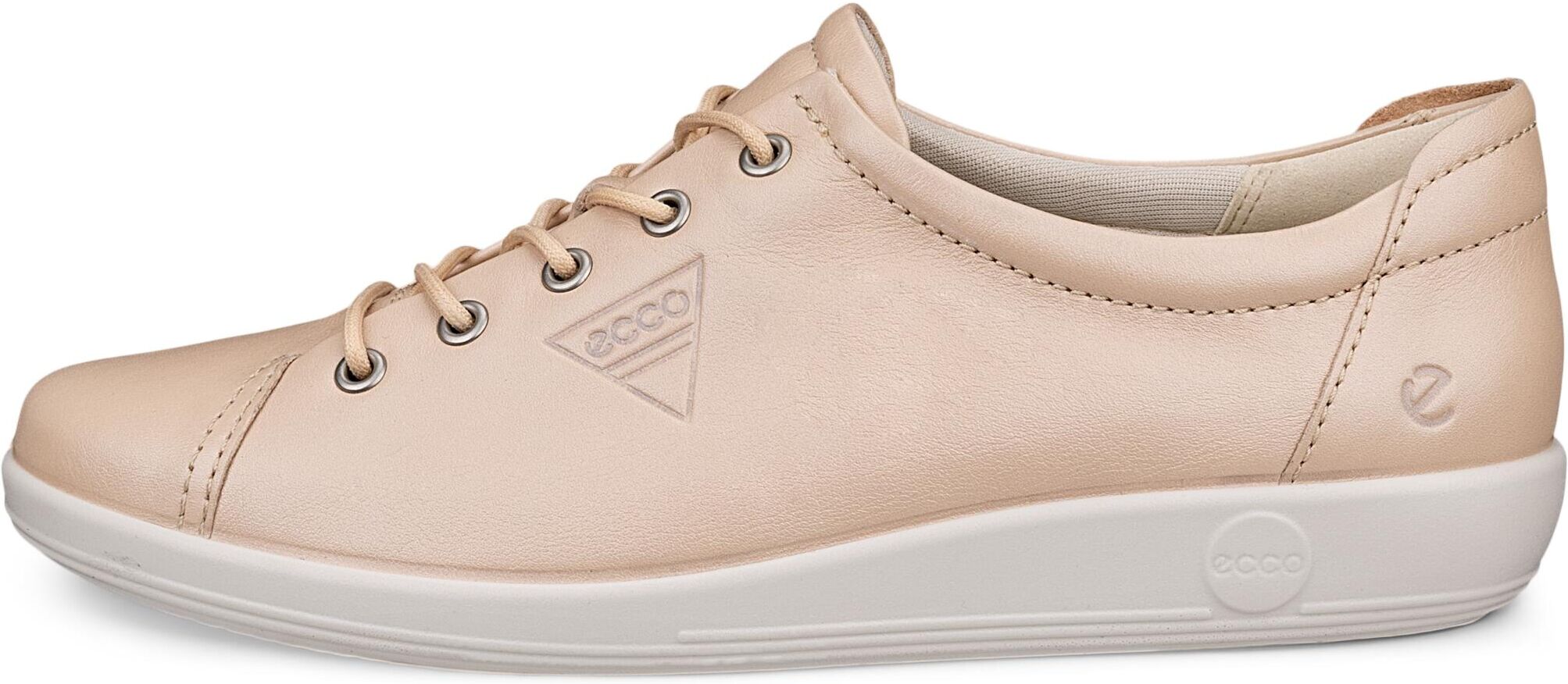 Sneaker ECCO "Soft 2.0", Damen, Gr. 39, Textil, natur, Leder, Schuhe Sneaker, Freizeitschuh, Halbschuh, Schnürschuh mit Retro-Shilouette natur 39, Textil