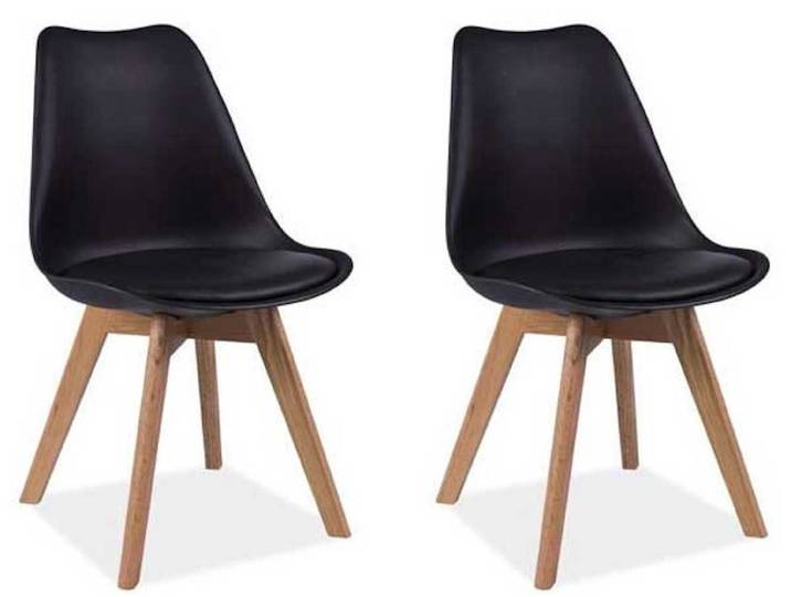 Feldmann-Wohnen Esszimmerstuhl Kris (2 St), schwarz 2er Set