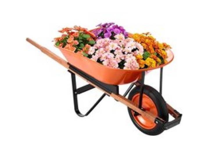 VEVOR Schubkarrenwagen, 5 Kubikfuß Tragkraft und 330 lbs Fassungsvermögen, einrädriger Gartenkipper, Gartenwagen mit Metallgriff und 16 Zoll breiten Spurrädern, leicht zu beladender Mehrzweck-Gartenwagen und Wagen für Rasenfarm