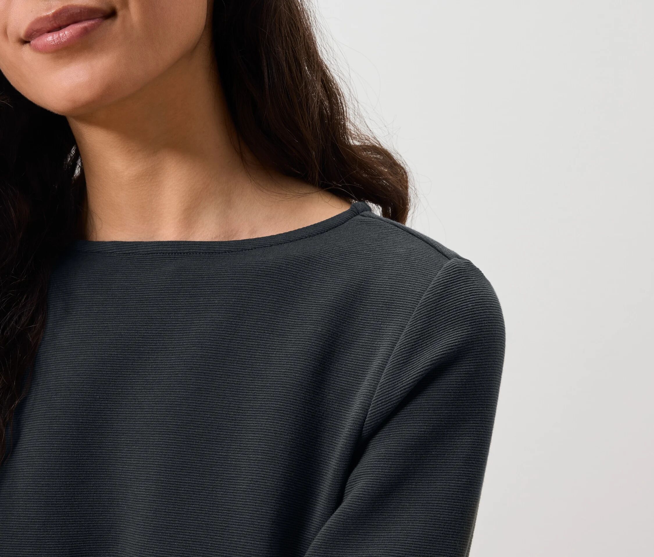 Tchibo - Strukturiertes Shirt - Damen - Gr. XL - anthrazit