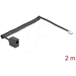 DELOCK 90231 - Telefonkabel / Spiralkabel, RJ11 Stecker / Buchse, 2 m