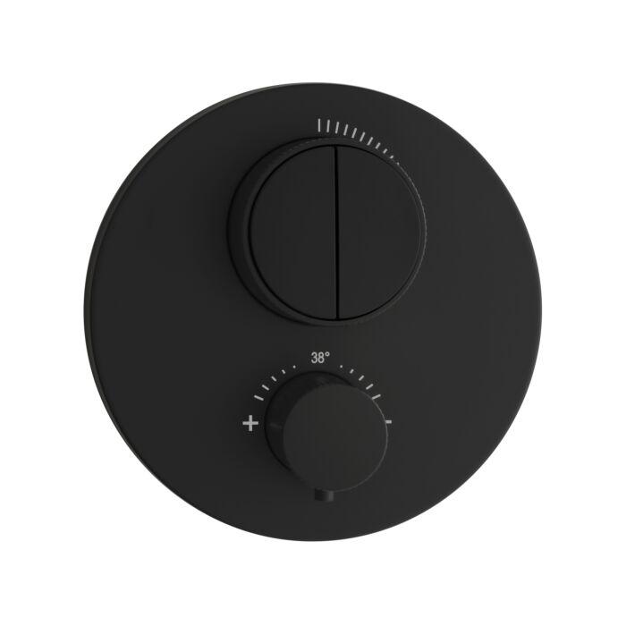 Herzbach Living Push Thermostat 23803050112 Deep Black, 2 Verbraucher, Schwarz matt