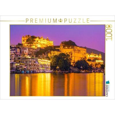 CALVENDO Puzzle Abendstimmung am Picholasee in Udaipur | 1000 Teile Lege-Größe 64x48cm Foto-Puzzle für glückliche Stunden