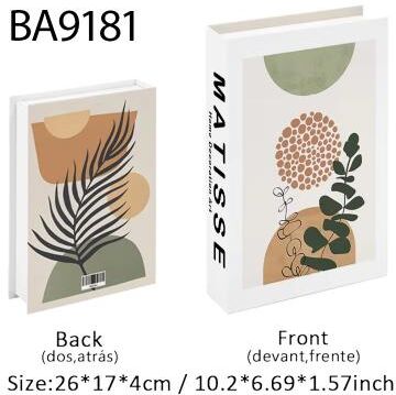 Inspired Finds Ukiyo e Lucky Cat Decorative Book Box Hidden Storage Organizer abstract Beige And Orange Geom