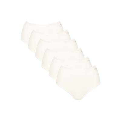 Slip SLOGGI "Slip GO Daily Cotton Highwaist 6P 6er Pack", Damen, Gr. L, weiß, Obermaterial: 95% Baumwolle CO. 5% Elasthan EL., Unterhosen Slip