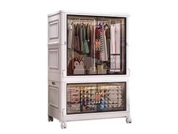 JHGFVDX Klappbarer Kleiderschrank, Kleiderschrank, 6, Faltbarer Kleider, Organizer mit Rollen und magneti(75 * 41 * 111cm)