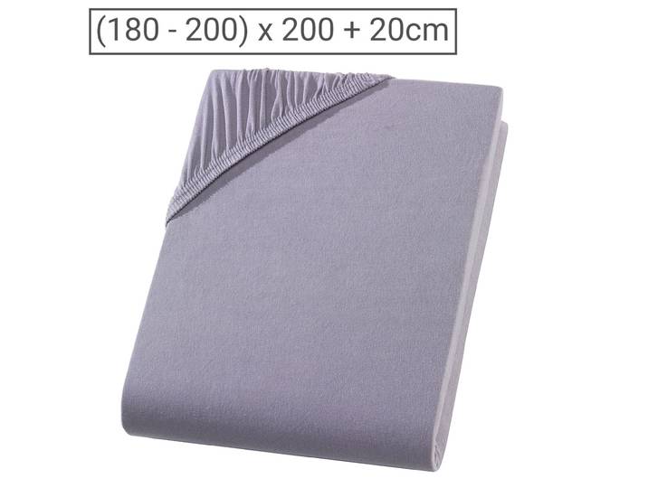 Topper Übergrösse Premium Qualitäts-Jersey Fixleintuch, grau, 200 x 200 cm