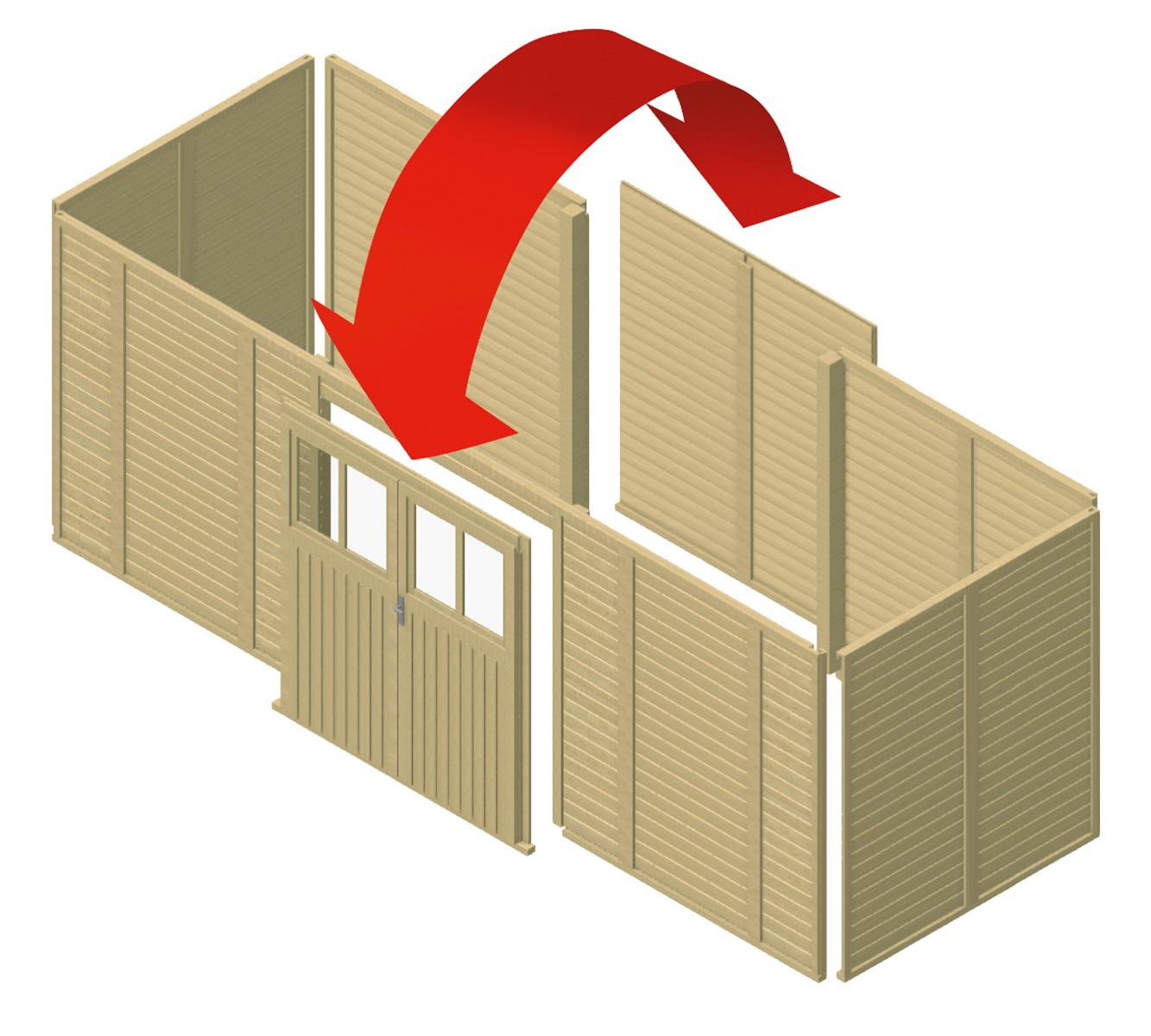 KARIBUHOLZT Carport Geräteraum 1 Premium mit DFT in Front,dopp. 08427231