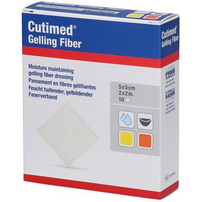 Cutimed Gelling Fiber Kom.5x5 cm Hydrofaserverband 10 St Kompressen