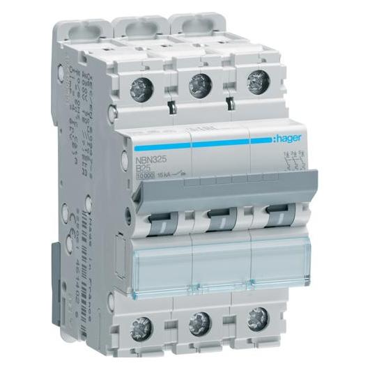 Hager Hubschrauber Gegenstromschalter 3P B 25A 10 kA AC (NBN325) (NBN325)