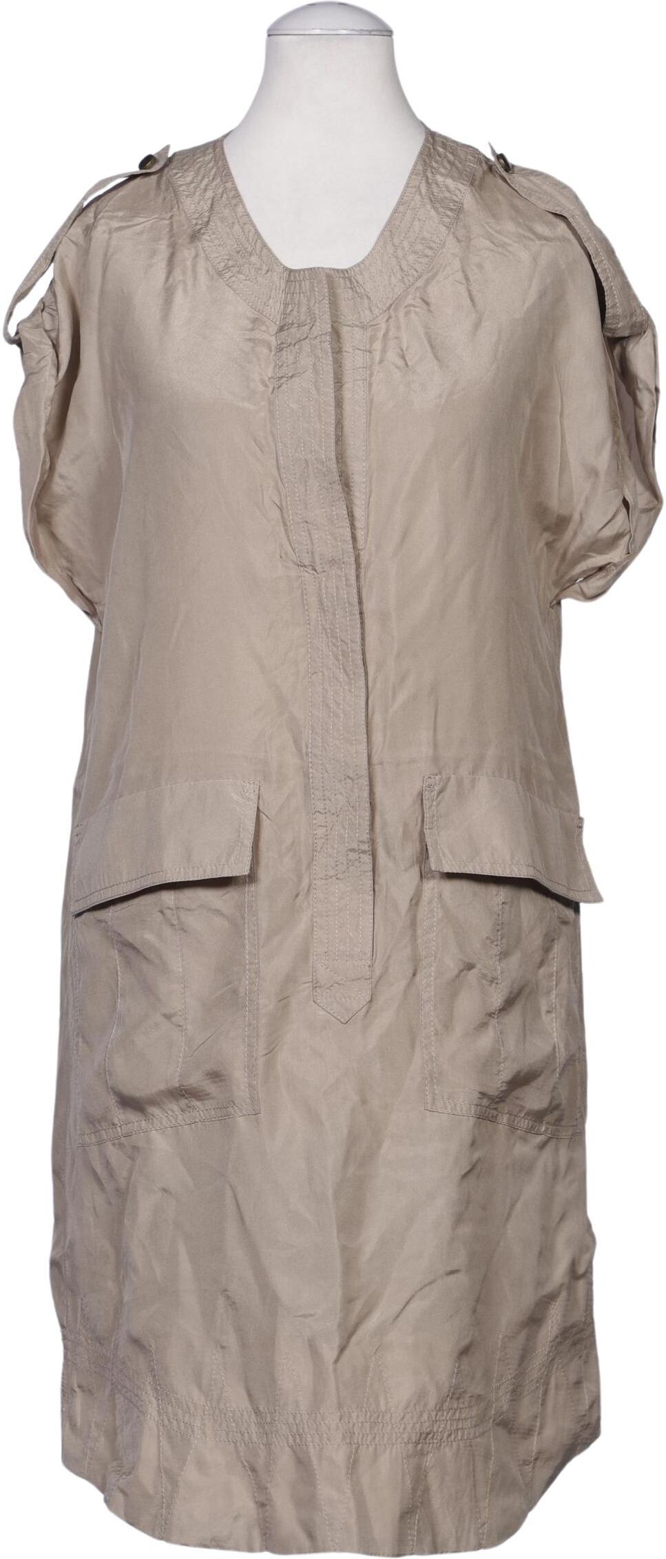 Zara Damen Kleid, Beige, Gr. XS, Seide - Second Hand