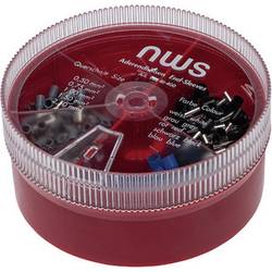 NWS 144-BI-400 Aderendhülsen-Sortiment 0.5 mm², 0.75 mm², 1 mm², 1.5 mm², 2.5 mm² Teilisoliert Blau, Grau, Schwarz, Weiß, Rot 400 St. Box