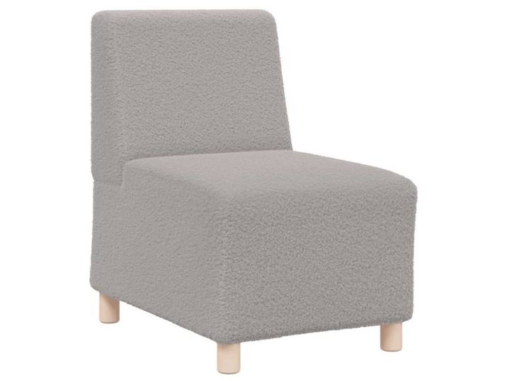 vidaXL Sofa Modulares Sofa ohne Armlehnen Hellgrau 55 cm Gelockter Wollstoff, 1 Teile