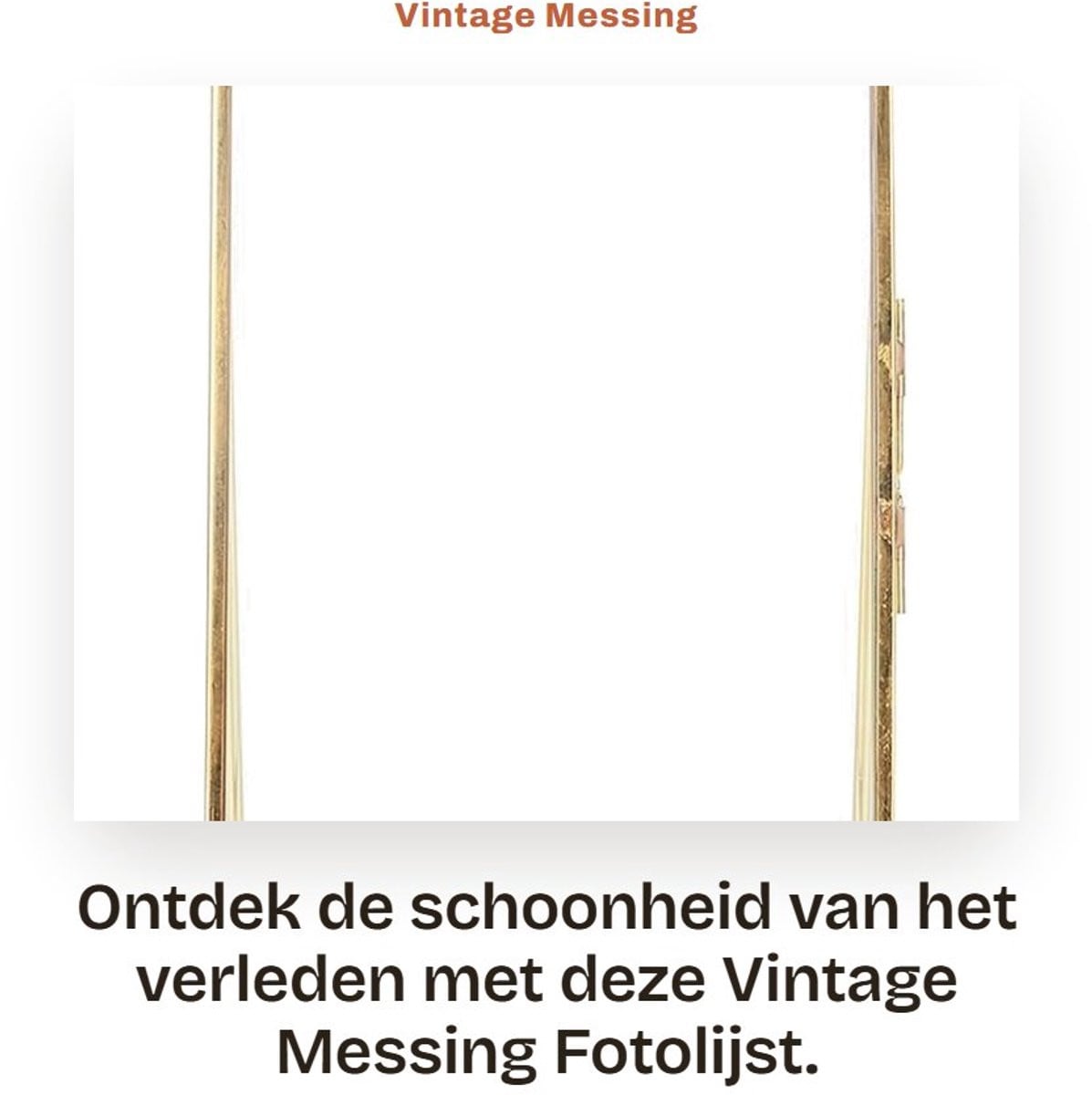 Dailygoods Fotolijst Goud - Vintage Messing Metalen Desktop Stand met Glas - 10x15 cm