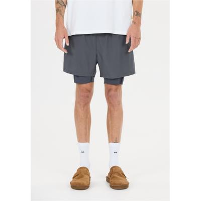 Shorts SOS "Logan", Herren, Gr. S, US-Größen, grau (dunkelgrau), 100% Polyester, unifarben, Hosen Shorts, mit Quick Dry Funktion