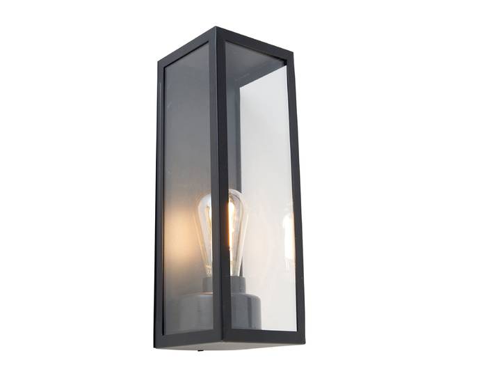 Applique murale d'extérieur intelligente noire avec verre WiFi