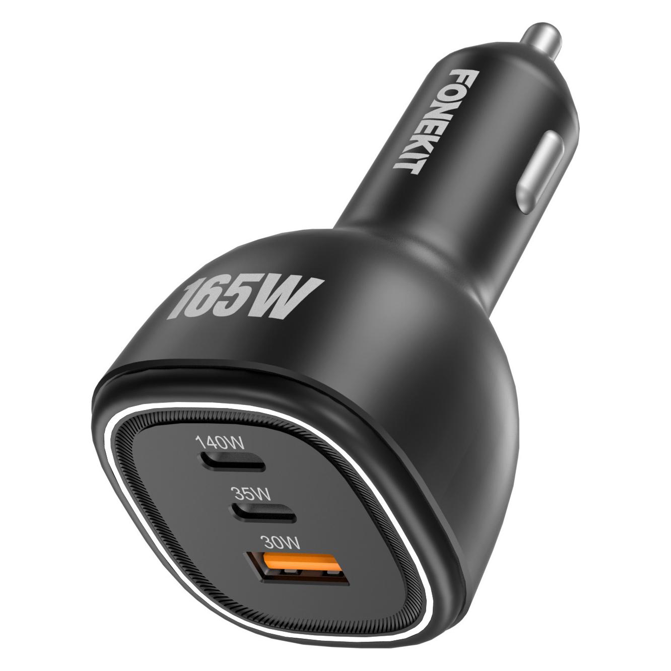 FoneKit 165W Car Charger, 2 x USB-C + USB-A (54378512)