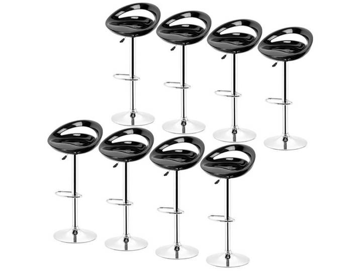 Lot de 8 Tabourets de Bar Contemporains en Plastique ABS Noir - QUIIENCLEE