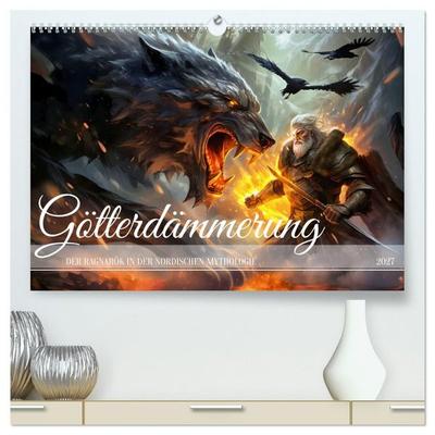 Götterdämmerung - Der Ragnarök in der nordischen Mythologie (hochwertiger Premium Wandkalender 2027 DIN A2 quer), Kunstdruck in Hochglanz