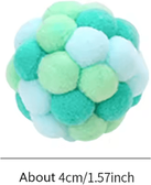 Inspire Curations RainbowBounce Handmade Bell Ball Cat Toy light Green xs