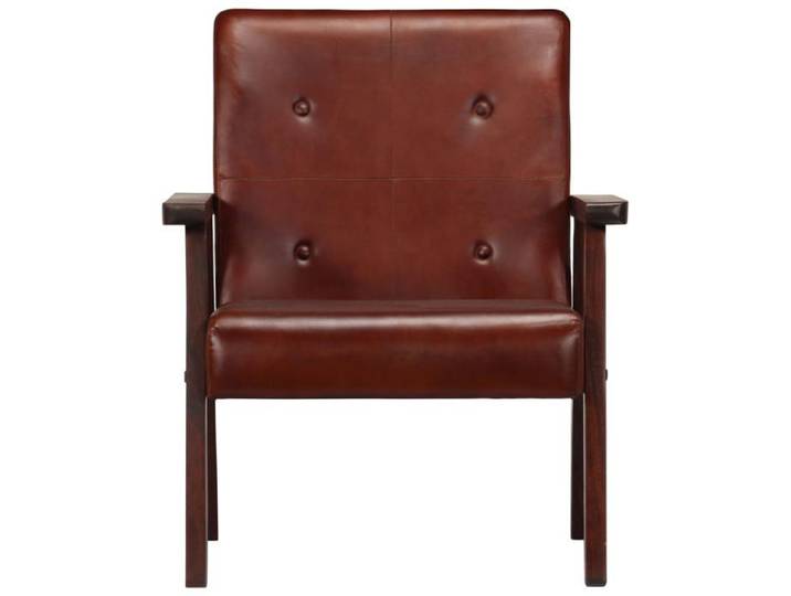Fauteuil chaise siège lounge design club sofa salon marron cuir véritable 1102172/3