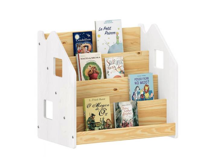 IDIMEX Kinderregal BRUNO, Bücherregal Montessori Kinderregal Kinderzimmer Regal Massivholz