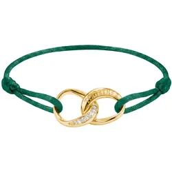 Thomas Sabo A2236-M03-6-L24V Damen Textil-Armband Together Vergoldet Grün