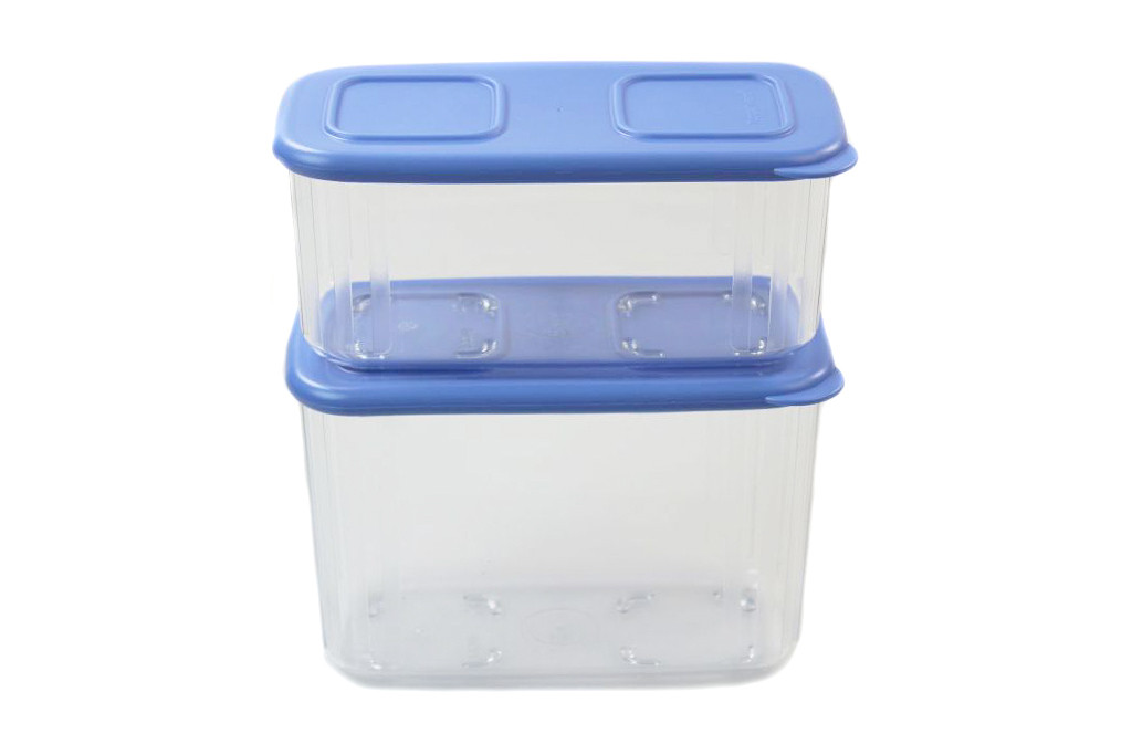 Tupperware Fresh Tower Koelkastboxen set, doorschijnend blauw, 715 ml en 460 ml