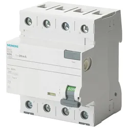 Siemens 5SV3342-6KK01 FI-Schutzschalter, 4-polig, Typ A, kurzzeitverzögert, In: 25 A, 30 mA 5SV33426KK01