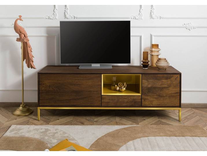 Meuble TV 160x45x55 Bois de manguier marron huilé CHICAGO # 101