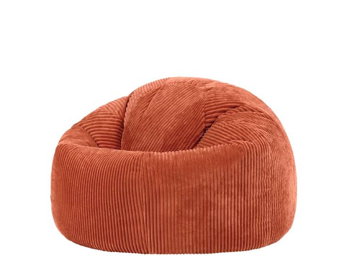Icon Pouf fauteuil classique velours côtelé Oeko-Tex® - KINGSTON Orange Terracotta