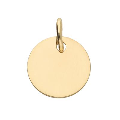 Anhänger mit Gravur ADELIA´S "Damen 333 Gold Gravurplatte Anhänger Ø 10 mm", gold, Schmuckanhänger, Damen, Gold, für Damen