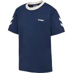 hummel, Unisex, Sportshirt, Kinder T-Shirt mit breiten Zickzackmustern (116, 128, 140, 152, 164, 176), Blau