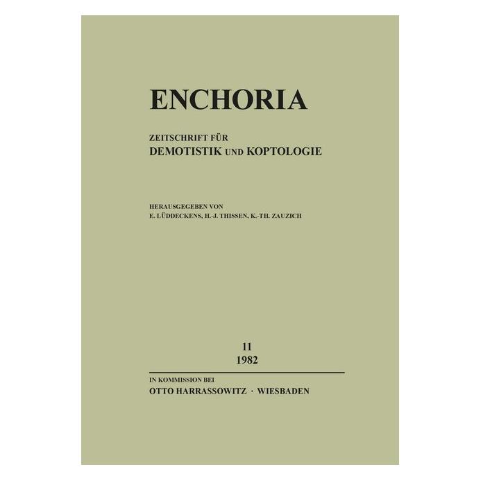 Harrassowitz Enchoria 11 (1982) (Softcover, Erich Lüddeckens, Heinz-Josef Thissen, Karl-Theodor Zauzich) (55503663)