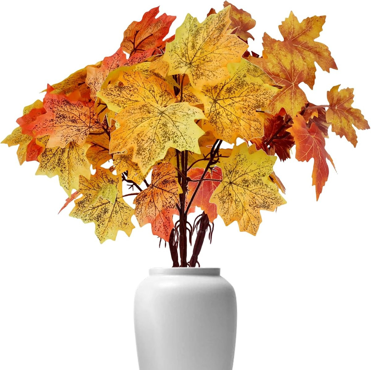 Set van 3 kunstmatige esdoornbladeren voor herfstdecoratie en festivals