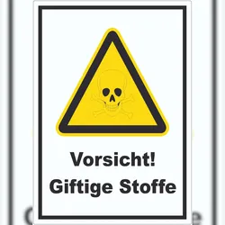 HB-Druck Vorsicht Giftige Stoffe Aufkleber A0 (841x1189mm)