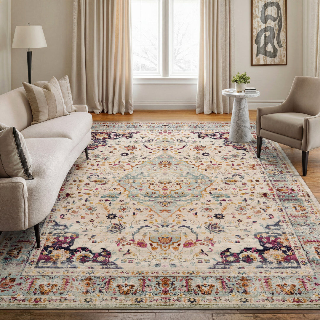 Rio Bradeord Area Rug Blue Gold 300 x 239cm