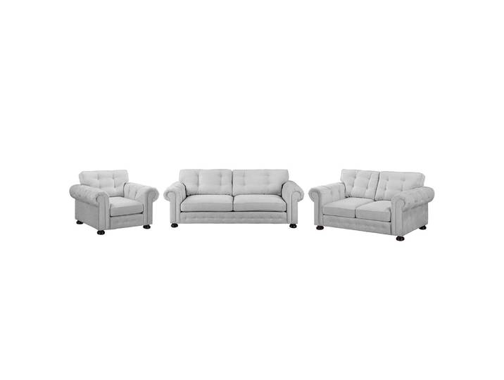 Polstergarnitur Marau 3-2-1 Grau/Kies Webstoff Glamour
