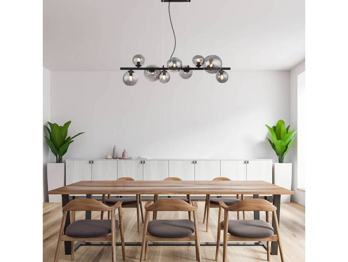 Globo Hängelampe Riha, schwarz, für Wohn- / Esszimmer, Metall, Pendelleuchte