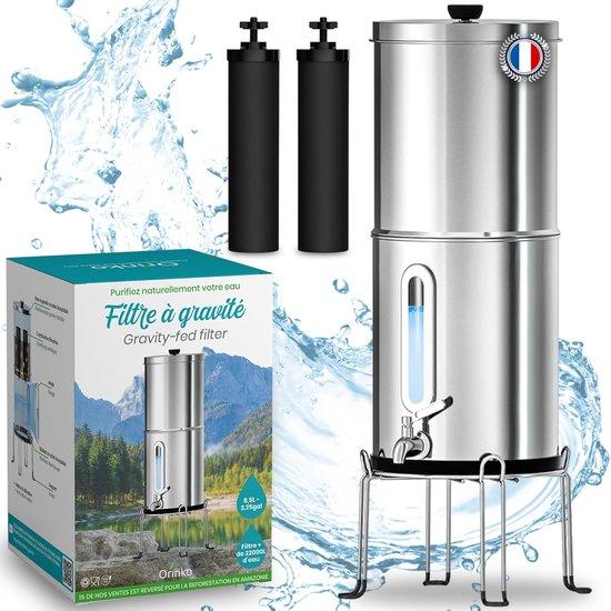 Schnelleinkauf - Gravity Wasserfilter 8,5L, Wasserreiniger mit Aktivkohlefilter, ideal für Camping, Garten, Küche & Amp; Notfall