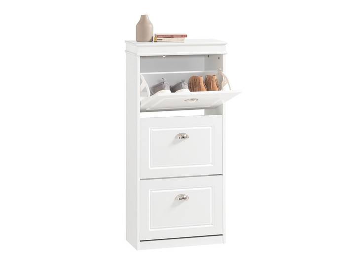 SCHUHSCHRANK mit 3 Klappen, Schuhkipper Weiß