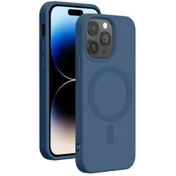 Bigben Silicone MagSafe (Apple iPhone 14 Pro), Smartphone Hülle, Blau