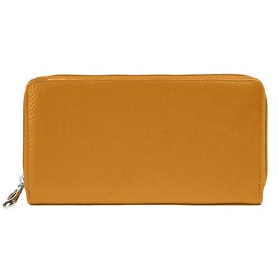 Geldbörse SAMANTHA LOOK "SAMANTHA LOOK Damen echt Leder", Damen, gelb, Leder, leicht glänzend, unifarben, Kleinlederwaren, echt Leder