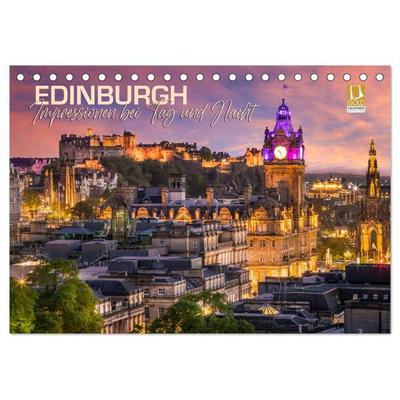 EDINBURGH Impressionen bei Tag und Nacht (Tischkalender 2026 DIN A5 quer), CALVENDO Monatskalender