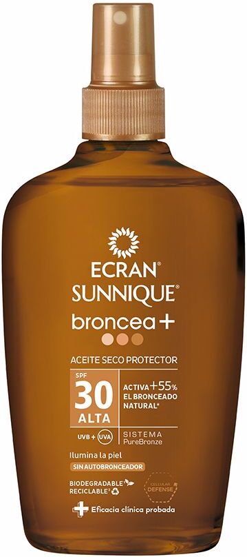 Ecran Sunnique BRONZAGE+ vaporisateur huile SPF30 200 ml