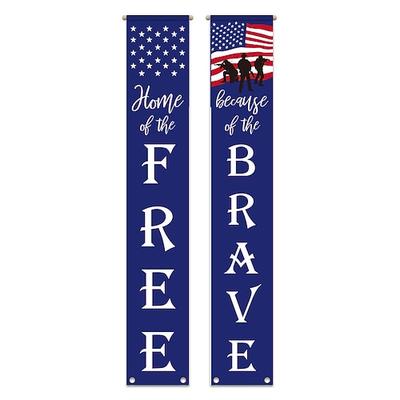 Patriotische Dekorationen 4. Juli Dekorationen Außensaison Hängehängende Amerikanische Flaggenbanner Veranda Schild für Veteranen Gedenktag Arbeitspräsidenten Wahlflagge