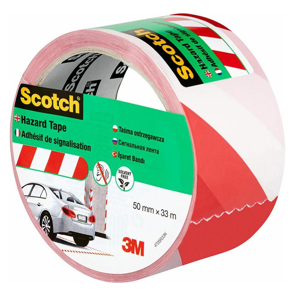 Scotch 3M Red & White Hazard Tape 50mm x 33m (53893500)
